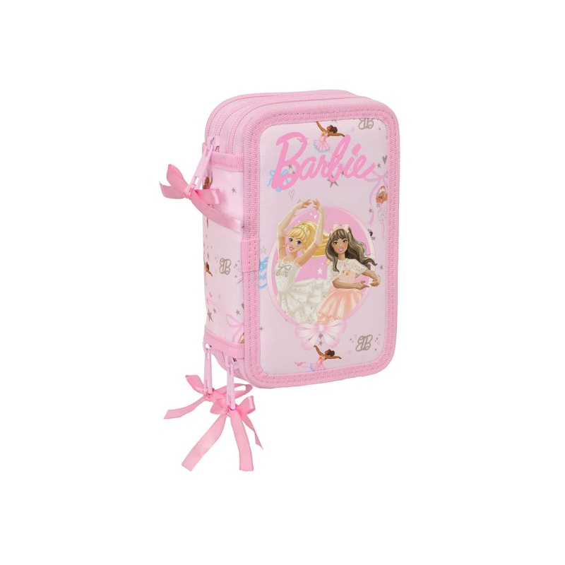 Plumier Barbie Ballet 3 étages 37 pièces rose