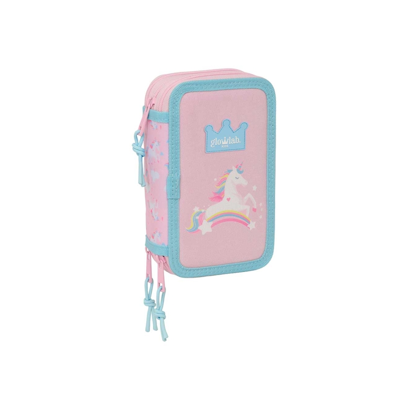 Trousse à crayons Safta Glowlab 3 compartiments rose Trousse à crayons Safta Glowlab 3 compartiments rose