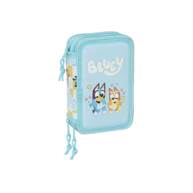 Trousse Bluey 3 étages 37 pièces bleu pastel Trousse Bluey 3 étages 37 pièces bleu pastel