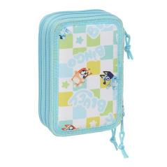 Trousse Bluey 3 étages 37 pièces bleu pastel