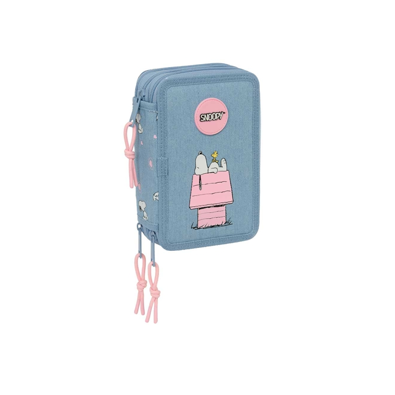 Trousse Snoopy 3 compartiments bleue 37 pièces Trousse Snoopy 3 compartiments bleue 37 pièces