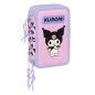 Plumier Kuromi 3 étages Safta rose 37 pièces