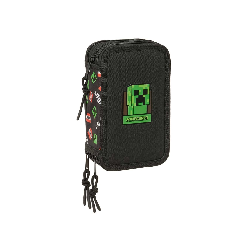 Trousse Minecraft 3 compartiments 37 pièces noire Trousse Minecraft 3 compartiments 37 pièces noire