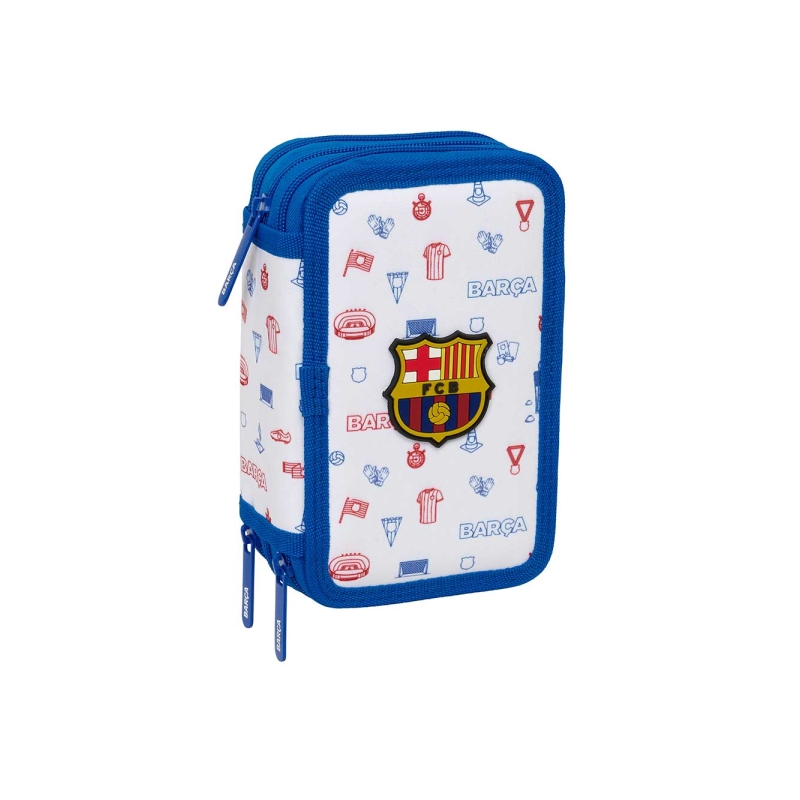 Plumier 3 étages FC Barcelona 37 pièces blanc