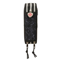 Plumier trois étages gris noir