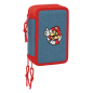 Plumier Super Mario 3 étages 37 pièces rouge et bleu Plumier Super Mario 3 étages 37 pièces rouge et bleu
