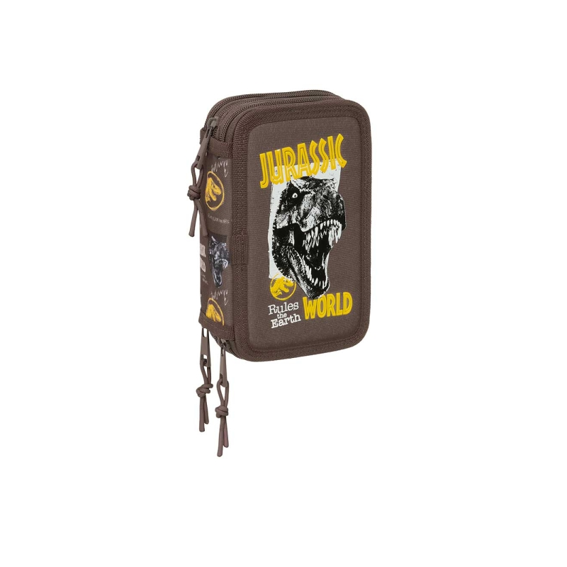 Trousse Jurassic World 3 compartiments brune, 37 pièces Trousse Jurassic World 3 compartiments brune, 37 pièces