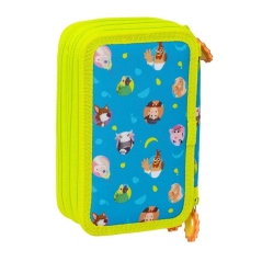 Plumier 3 étages La Granja de Zenon 37 pièces bleu jaune
