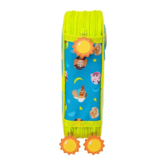 plumier trois étages bleu jaune