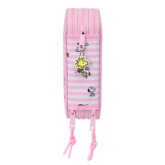 Trousse Snoopy rose 3 étages