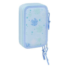 Plumier Frozen Safta 3 étages bleu pastel 37 pièces
