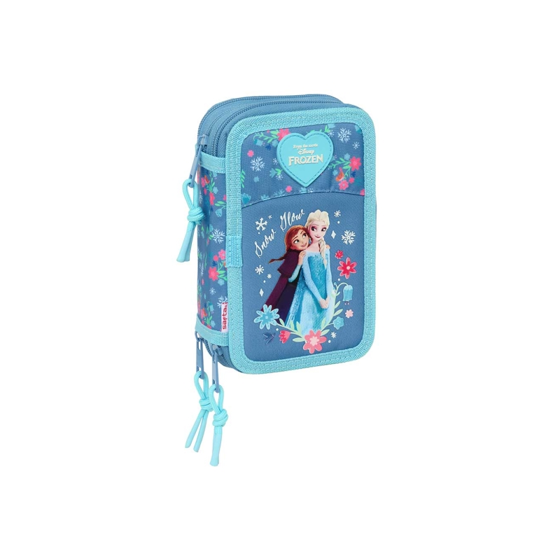 Trousse 3 compartiments La Reine des Neiges bleue 37 pièces Trousse 3 compartiments La Reine des Neiges bleue 37 pièces