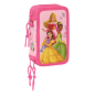 Trousse à crayons Disney Princesses 3 compartiments rose