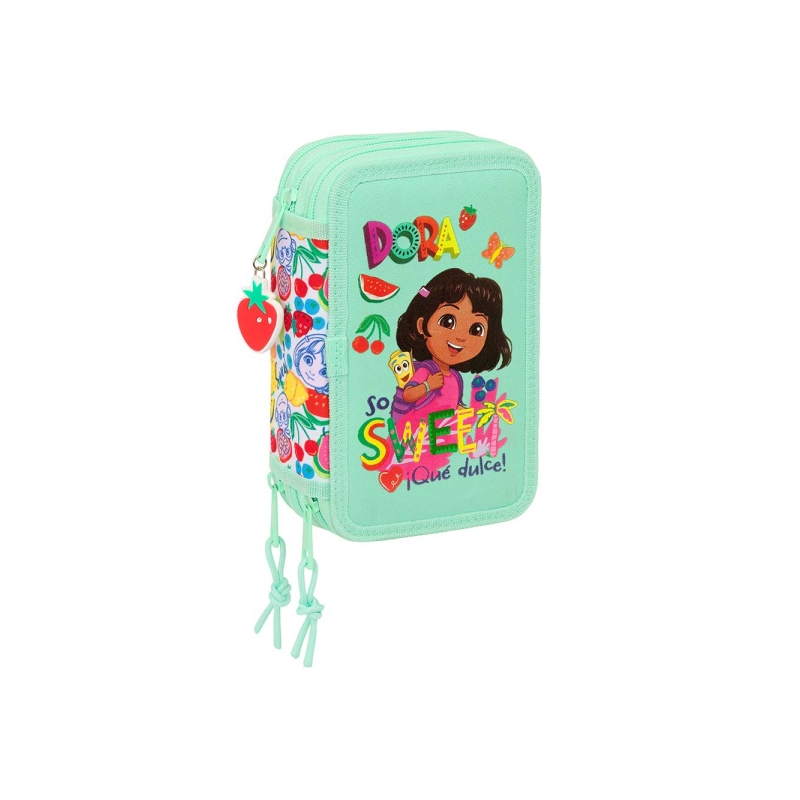 Trousse 3 compartiments Dora Safta menthe 37 pièces