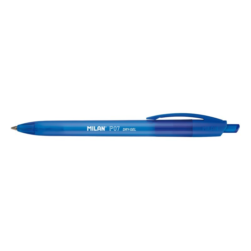 Stylo gel rétractable Milan P07 bleu 0.7mm lot de 25
