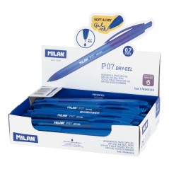 Stylo gel rétractable Milan P07 bleu 0.7mm lot de 25