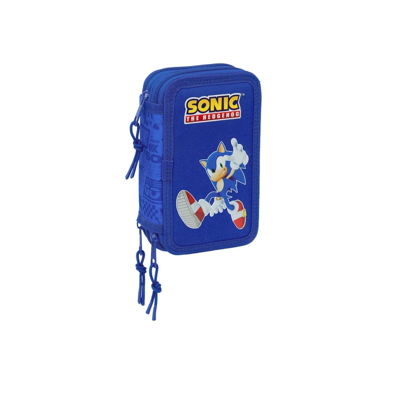 Trousse Sonic 3 compartiments 37 pièces bleu foncé Trousse Sonic 3 compartiments 37 pièces bleu foncé