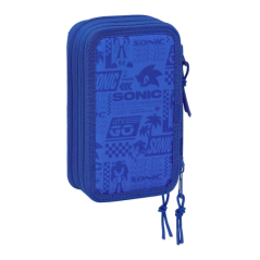 Trousse Sonic 3 compartiments 37 pièces bleu foncé