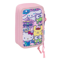 Plumier Hello Kitty 3 étages 37 pièces rose