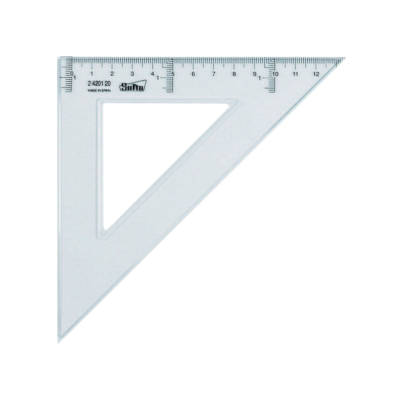 Équerre plastique transparente 20 cm biseautée Safta Cristal Équerre plastique transparente 20 cm biseautée Safta Cristal