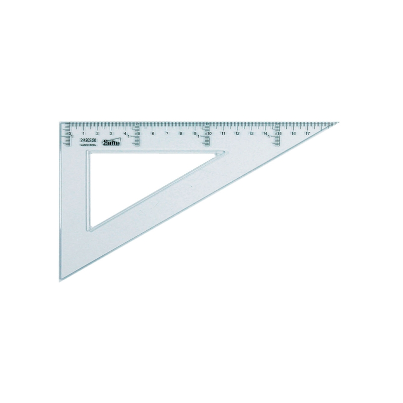 Équerre plastique transparente 20 cm biseautée Safta Cristal Équerre plastique transparente 20 cm biseautée Safta Cristal