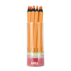 ✅ Apli Jumbo Fluor Orange Pencils - 5mm Triangular - Meilleure tenue et couverture - Paquet de 18 unités - Form en stock