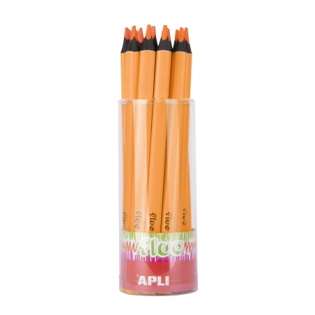 ✅ Apli Jumbo Fluor Orange Pencils - 5mm Triangular - Meilleure tenue et couverture - Paquet de 18 unités - Form en stock