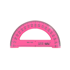 Demi-cercle plastique 9 cm double graduation biseauté assorti