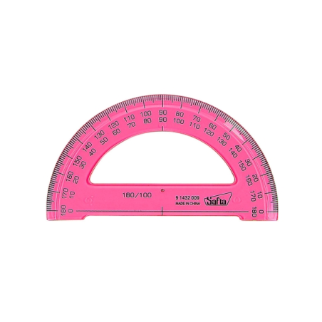 Demi-cercle plastique 9 cm double graduation biseauté assorti