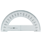 Rapporteur demi-cercle 15 cm transparent double graduation
