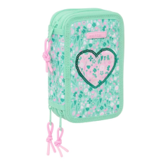 Trousse turquoise trois compartiments