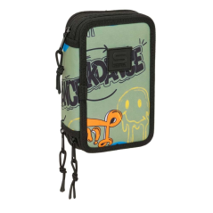 Trousse trois compartiments verte