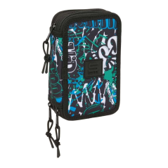 Trousse trois compartiments bleu foncé