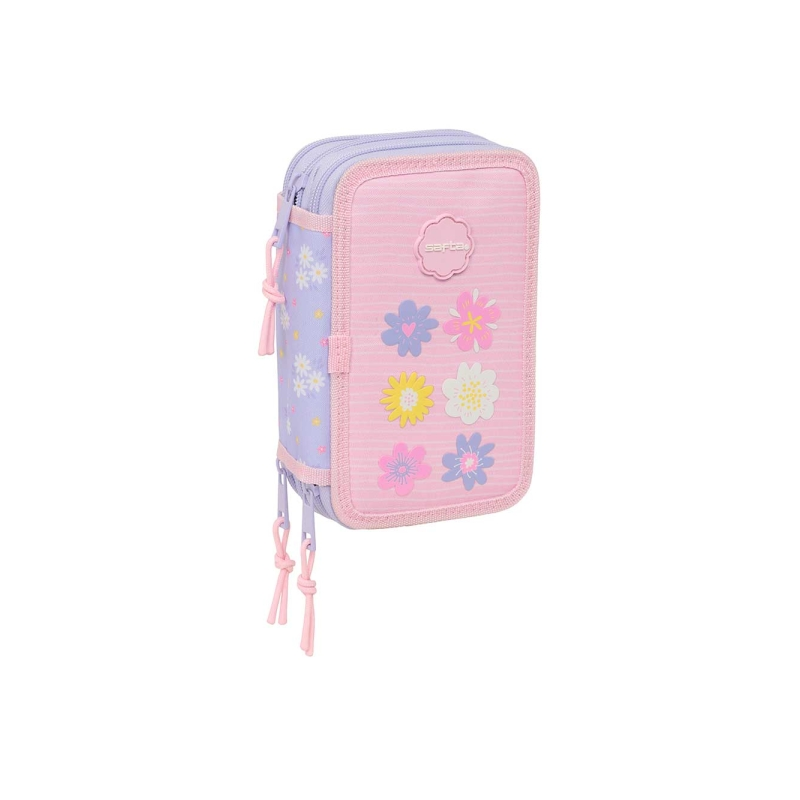 Trousse Safta 3 compartiments 37 pièces rose pastel Trousse Safta 3 compartiments 37 pièces rose pastel