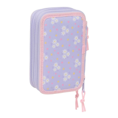 Trousse Safta 3 compartiments 37 pièces rose pastel