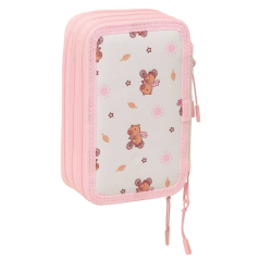 Plumier 3 étages Capybara rose pastel Safta