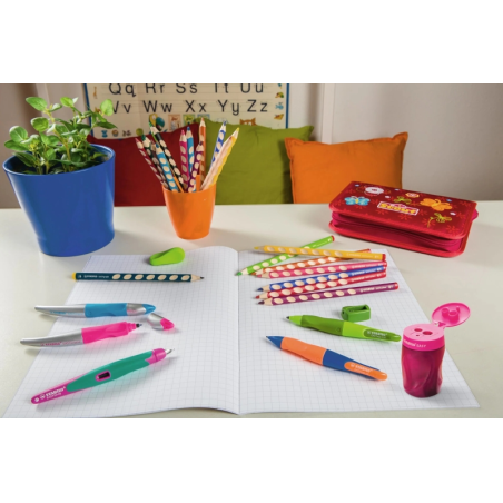 Stabilo taille-crayon ergonomique droitier rouge
