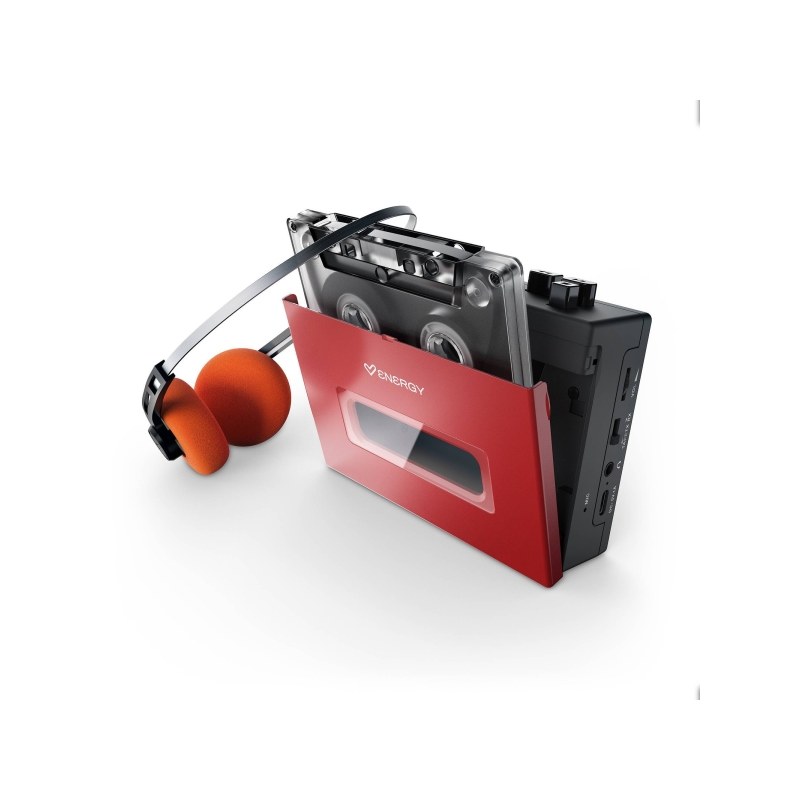 Lecteur cassette portable Bluetooth rouge avec micro Lecteur cassette portable Bluetooth rouge avec micro