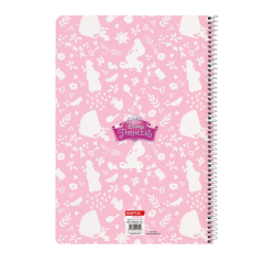 Carnet à spirale Princesses Disney 80 feuilles rose