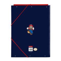 Pochette 3 rabats Super Mario World bleu foncé