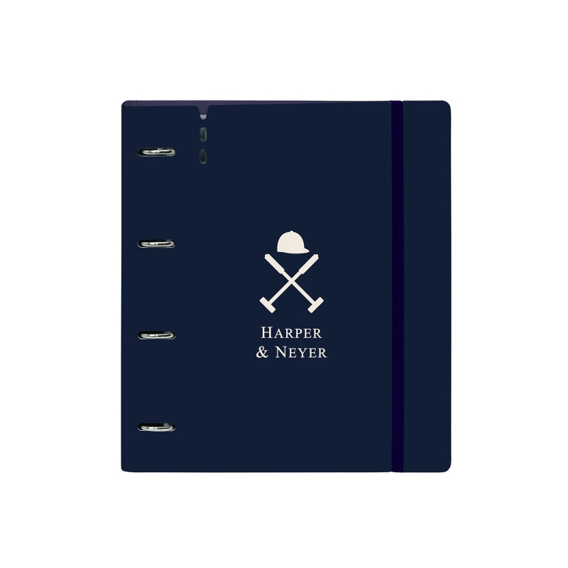 Classeur à anneaux Safta Harper et Neyer bleu marine Classeur à anneaux Safta Harper et Neyer bleu marine