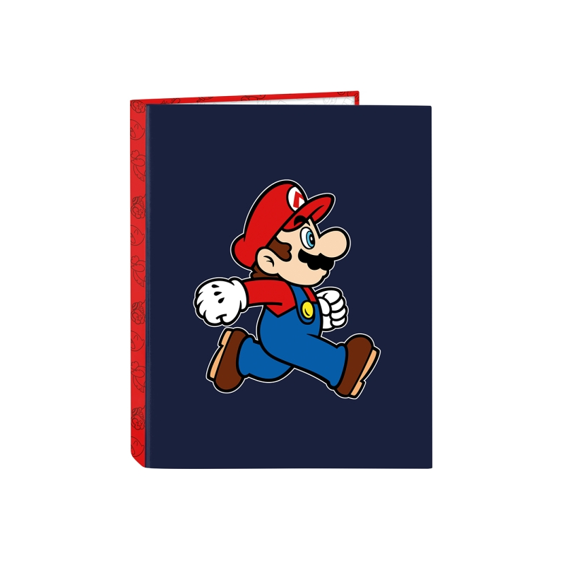 Classeur 4 anneaux Super Mario rouge 25 mm Classeur 4 anneaux Super Mario rouge 25 mm