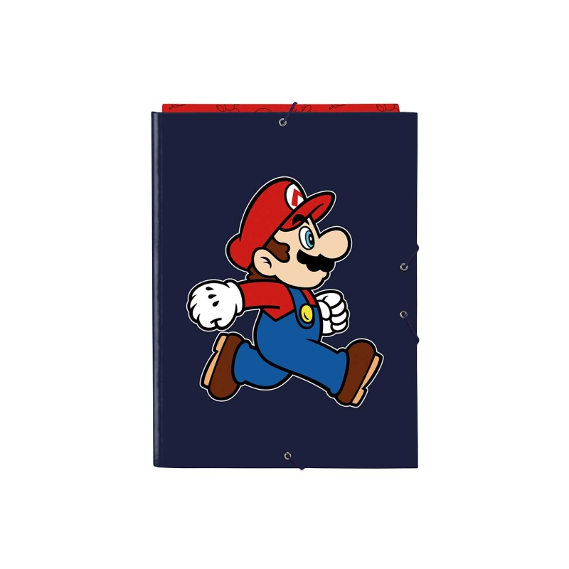 Chemise 3 rabats Super Mario bleu marine 26x33,5 cm Chemise 3 rabats Super Mario bleu marine 26x33,5 cm