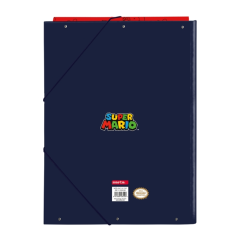 Chemise 3 rabats Super Mario bleu marine 26x33,5 cm