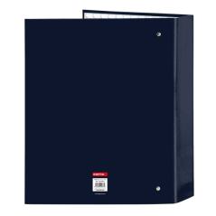 Classeur à anneaux 4 anneaux 40 mm bleu marine Safta