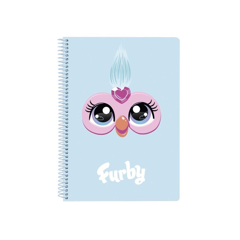 Cahier spirale Furby Safta 80 feuilles bleu clair