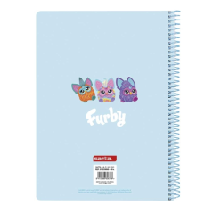 Cahier spirale Furby Safta 80 feuilles bleu clair
