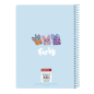 Cahier spirale Furby Safta 80 feuilles bleu clair