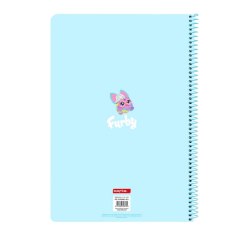 Cahier spirale Furby Safta 80 feuilles bleu clair