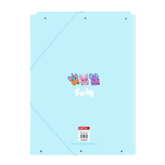 Pochette rigide 3 rabats Safta Furby bleu clair
